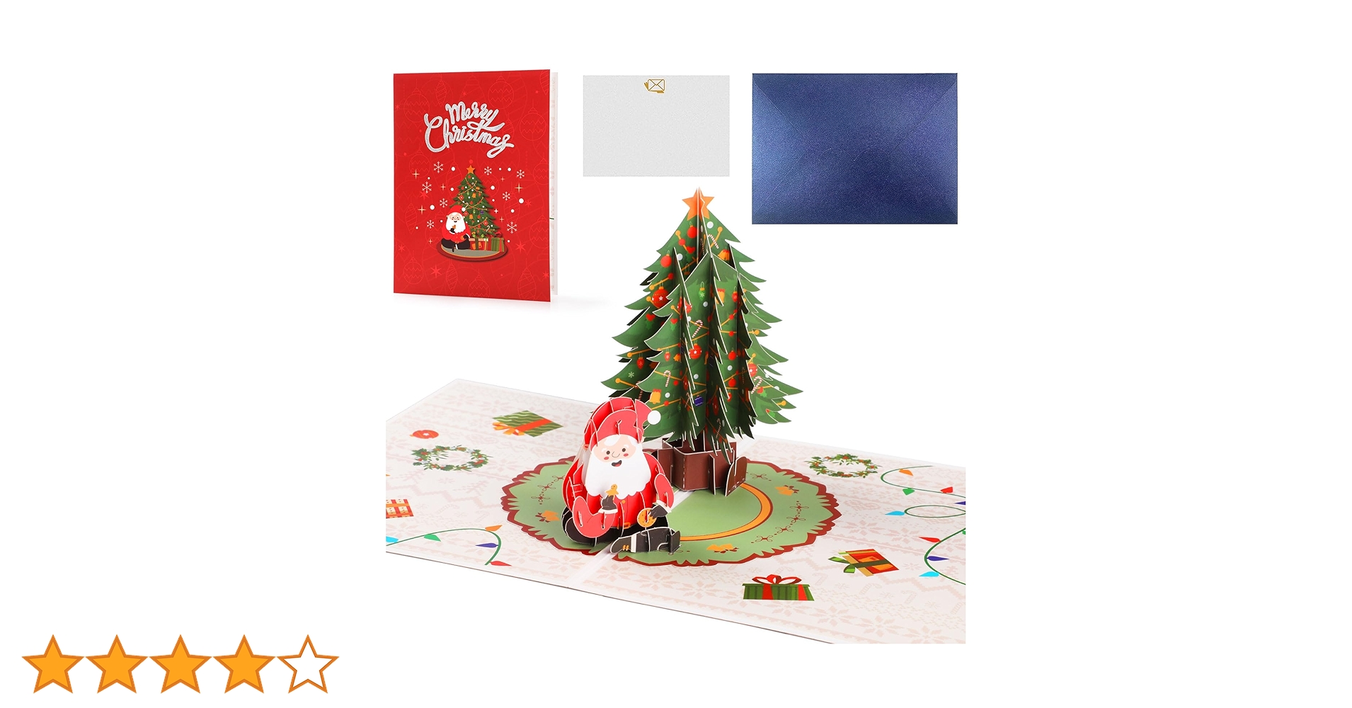 ★オーダー受付中★クリスマスカード3枚セット①★グリーティングカード★ダイカット クリスマスカード 立体 立てて飾れる アタッチオーナメントツリー